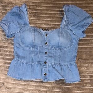 Haute Monde Blue Denim Blouse